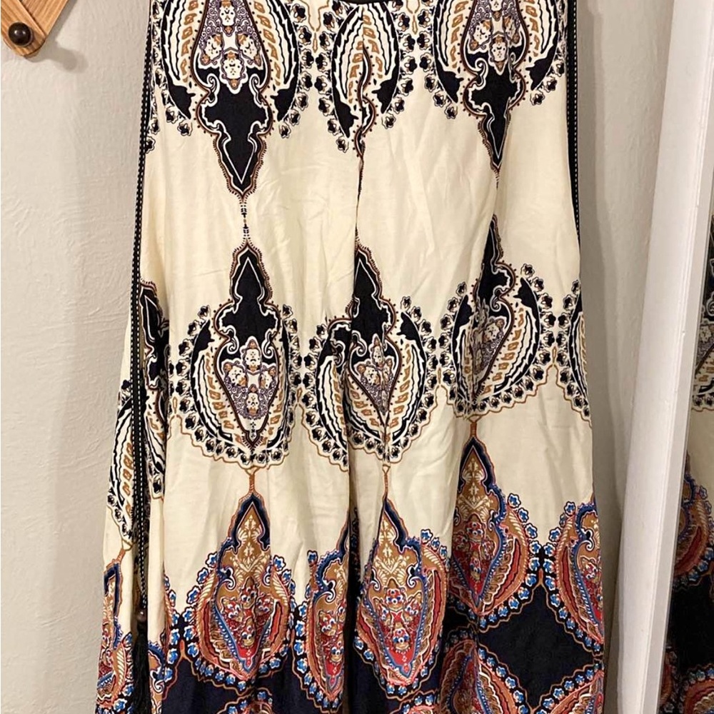 Women's Wide-Leg Printed Palazzo Pants - Black & WhiteXS - Picture 8 of 11